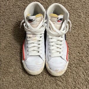 Nike High-Top Sneakers - Blue and Red Accents